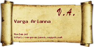Varga Arianna névjegykártya