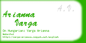 arianna varga business card
